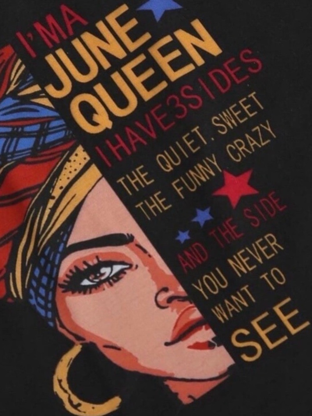 SHEIN Plus Size June Queen Graphic Tee - Picture 2 of 9